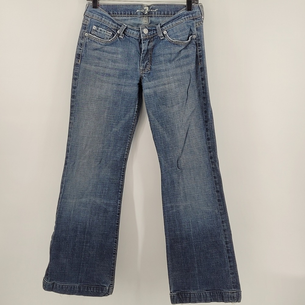 7 For All Mankind Dojo Jeans 28 Blue Wide Leg Flare Denim Womens